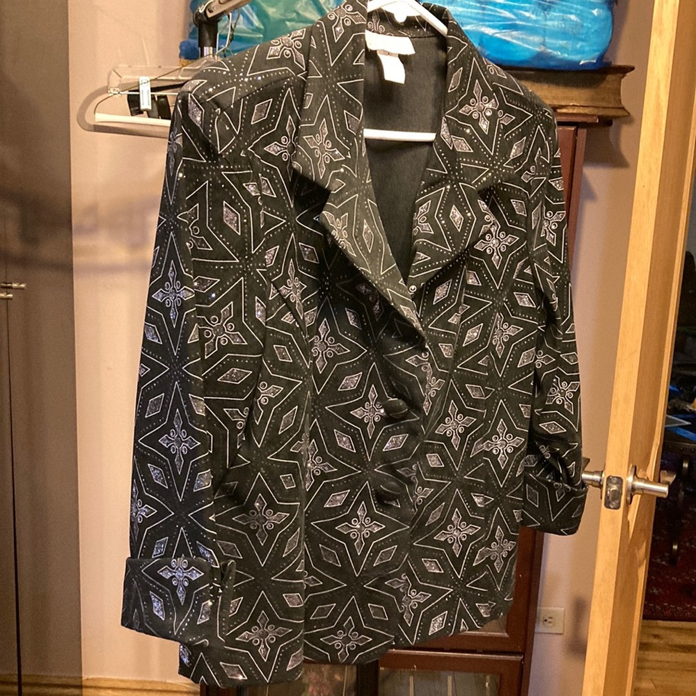Women glitter shirts. Size Large. Black color.